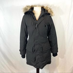 Aritzia Golden by TNA Bancroft Parka Black Winter Down Filled Coat Size Medium